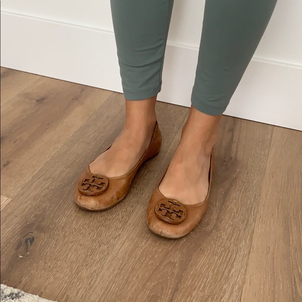 Brown leather Tory Burch Flats